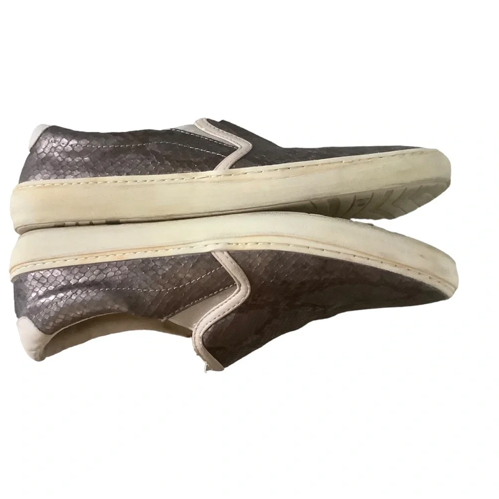 Miz Mooz Serapina metallic snake print slip on fashion sneakers size 8.5